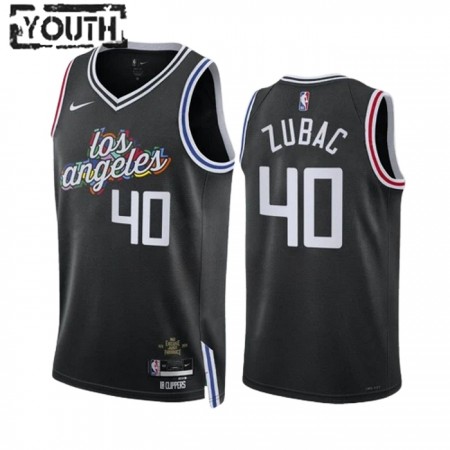 Camiseta Niños Los Angeles Clippers Ivica Zubac 40 2022-23 Nike City Edition Negro Swingman